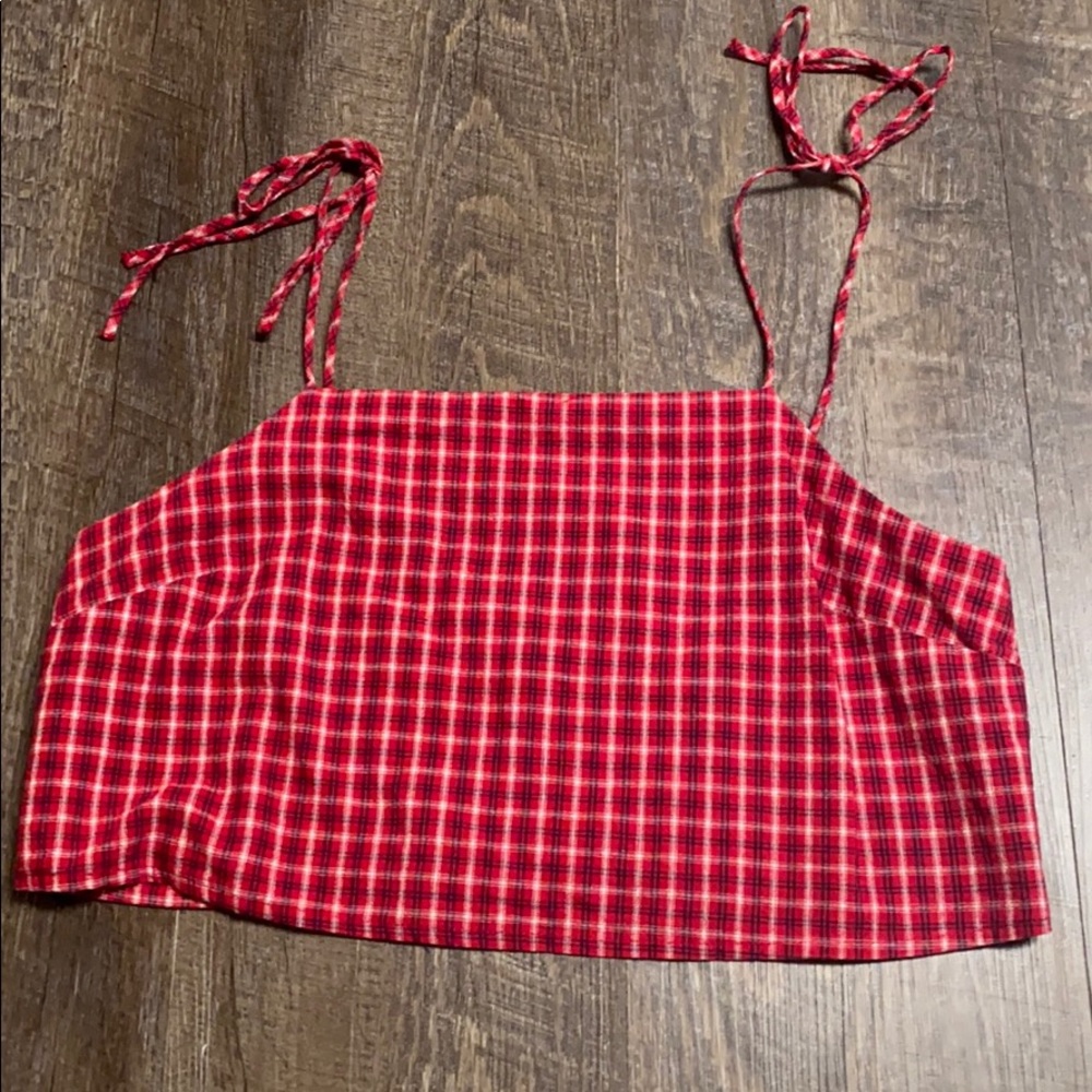 Urban Outfitters Plaid flow top